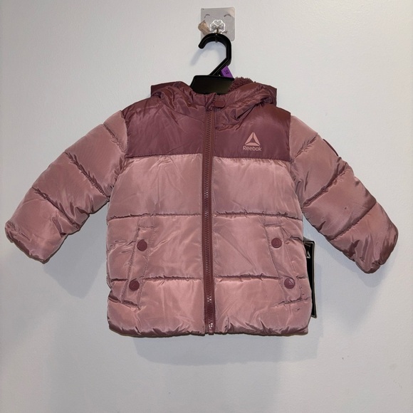 Reebok Other - NWT Reebok Dusty Rose Pink Puffer Jacket 12M